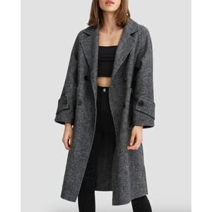 Belle & Bloom Women’s Rumour Has It Oversized Wool-Blend Coat Charcoal Size S